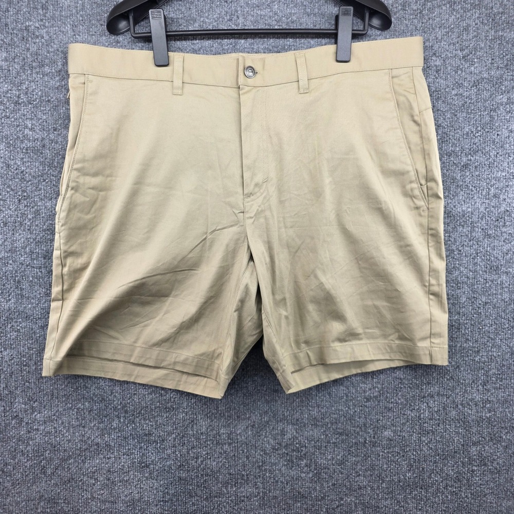Fabletics Mens High Side Chino Short 38 Khaki Tan 4-Way Stretch Performance